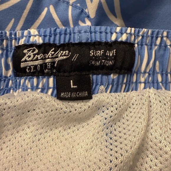 Brooklyn Cloth Mens Swim Trunks elastic waist front pockets Size Large - Picture 8 of 10